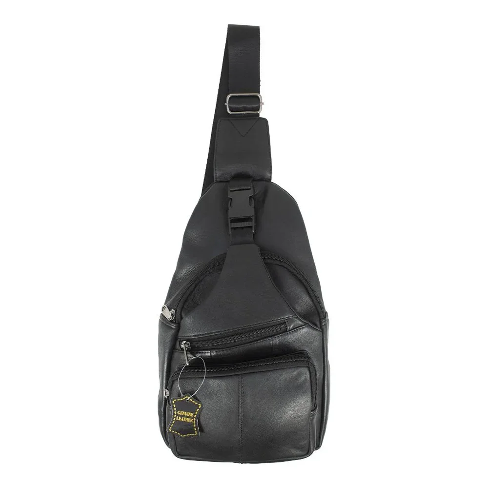 Genuine Leather Sling Backpack Crossbody Bag Shoulder Bag